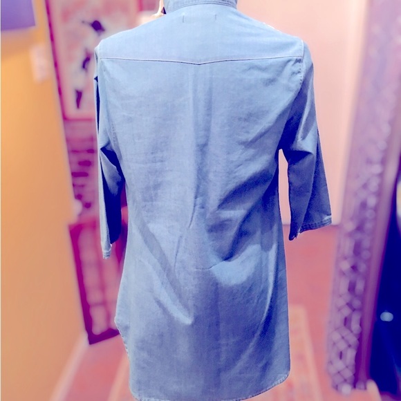 🆕 SCUSI - Denim-look Tunic - Lace Shoulders - Size M 🌺🌺🌺 - Picture 11 of 15